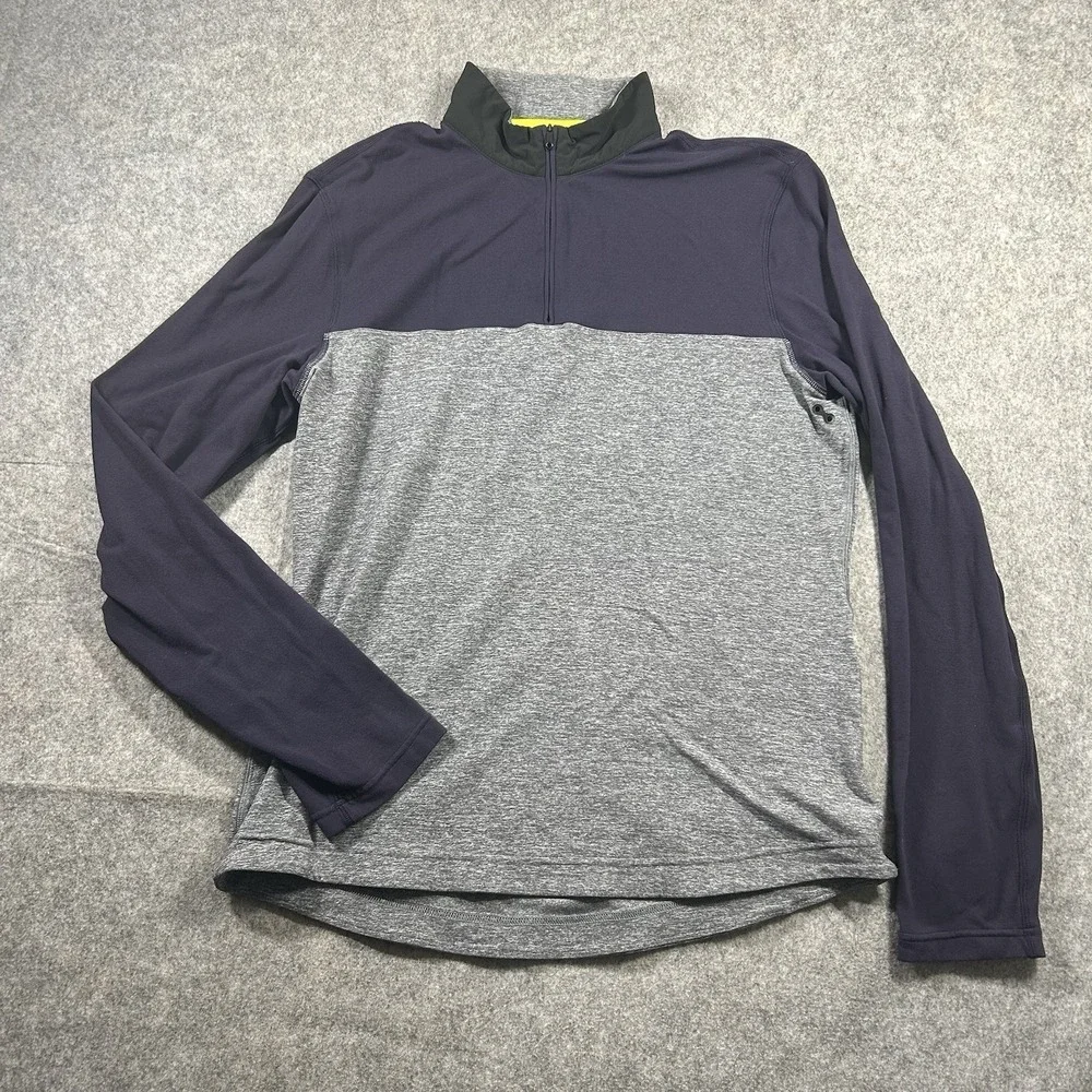 Lululemon Sprint Zip Heathered Gray Jacket Mens M 1/4 Zip Performance Workout